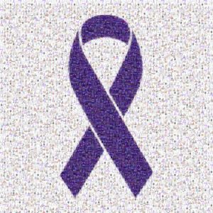 Fotomosaik Lila Schleife